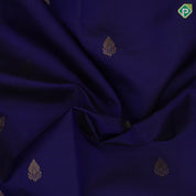 Navy Blue Gold Zari Small Motif Design Self Colour Zari Lines Border Design Traditional Silk Saree