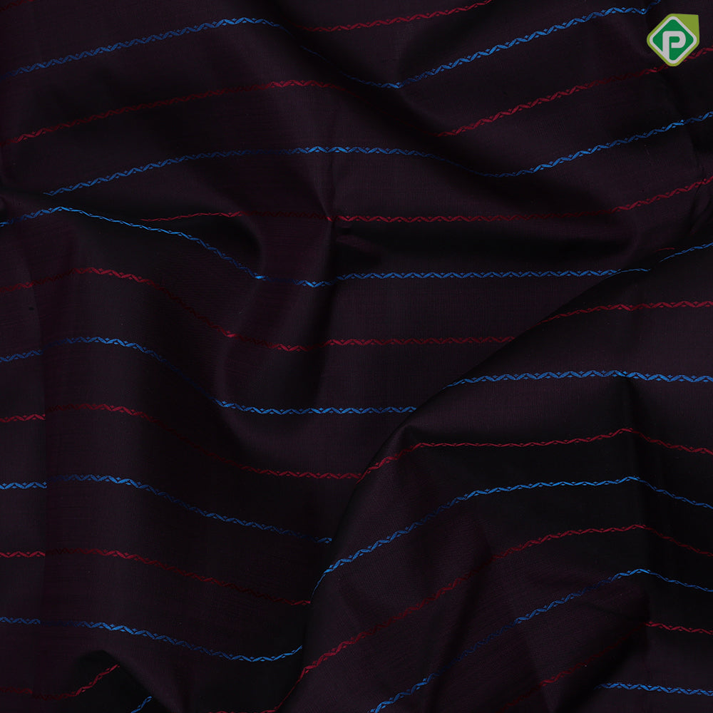 Dark Brown Zero Zari Veldhari Design Rama Green Peacock Elephant Border Design Traditional Silk Saree