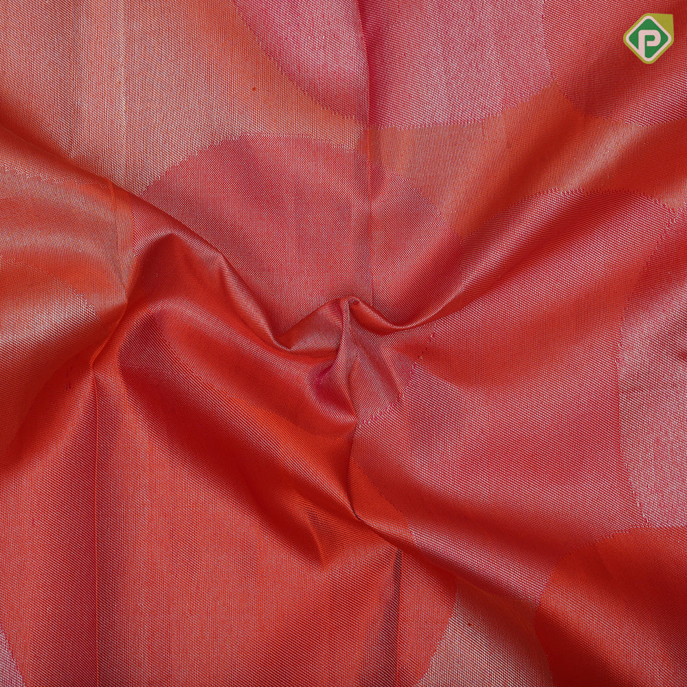 Pink shades with Orange Bubble Design Tissue weaved silk saree