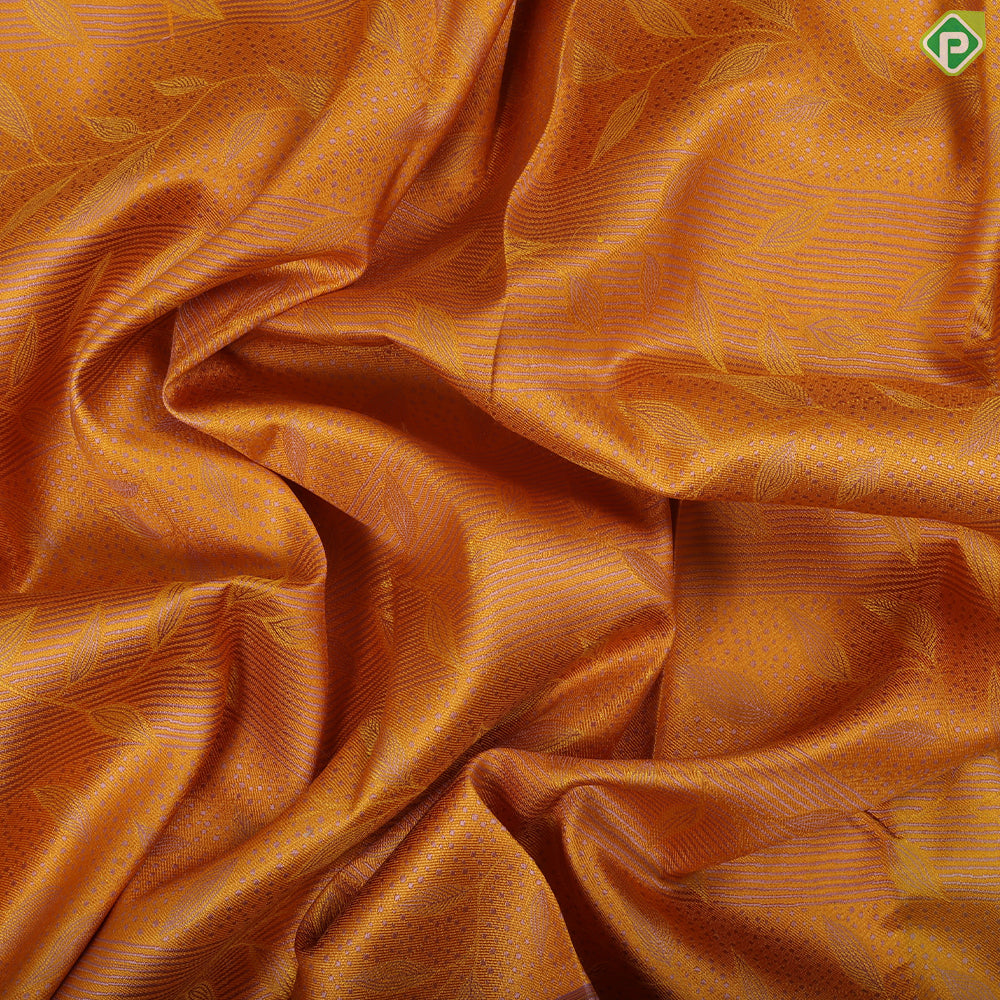 cyber yellow thread work embossed design onion pink copper zari border trendy silk saree