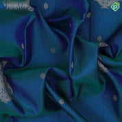 Peacock Blue Gold Zari Yazhi Peacock Design Self Colour Mayilkan Border Design Traditional Silk Saree
