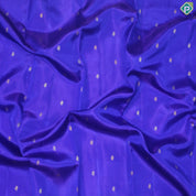 Ink Blue Gold Zari Small Motif With Olive Green Gold And Silver Zari Tissue Border Trendy Silk Saree