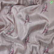 Powder pink Self diamond Sparrows Design Contrast Green Antique Zari micro diamond Trendy designer silk saree