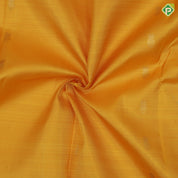 Mango yellow gold zari fancy star potted annam butta contrast blue gold zari tri lines meena work koorvai border traditional silk saree