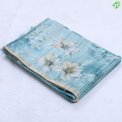 Army green base twitter bird and floral design zari edge fancy cotton saree