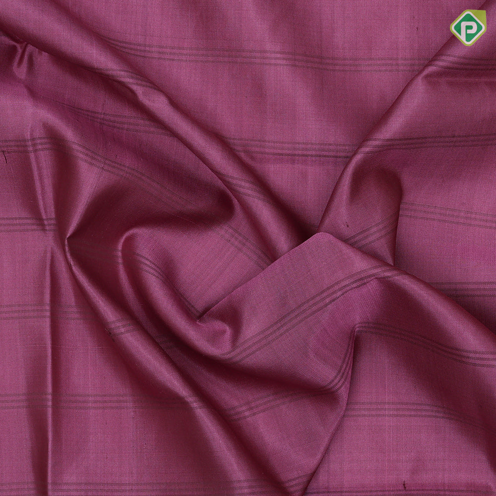 Dark onion pink self checks design black tri color zari round butta border soft silk saree