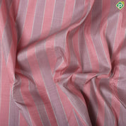 Pale Pink grey pillar stripes silver zari padded design self silver zari border trendy silk saree