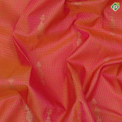 Orangish Yellow Gold Zari Vairaoosi Checks Jumki Design Purple Mayilkan Border Design Traditional Silk Saree