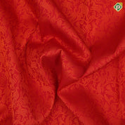 Chilly red base orange silk thread work vanasingaram design self gold zari retta pett border traditional bridal silk saree