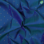 Peacock Blue Gold Zari Small Butta Design Magenta Colour Bavanji Border Design Traditional Silk Saree