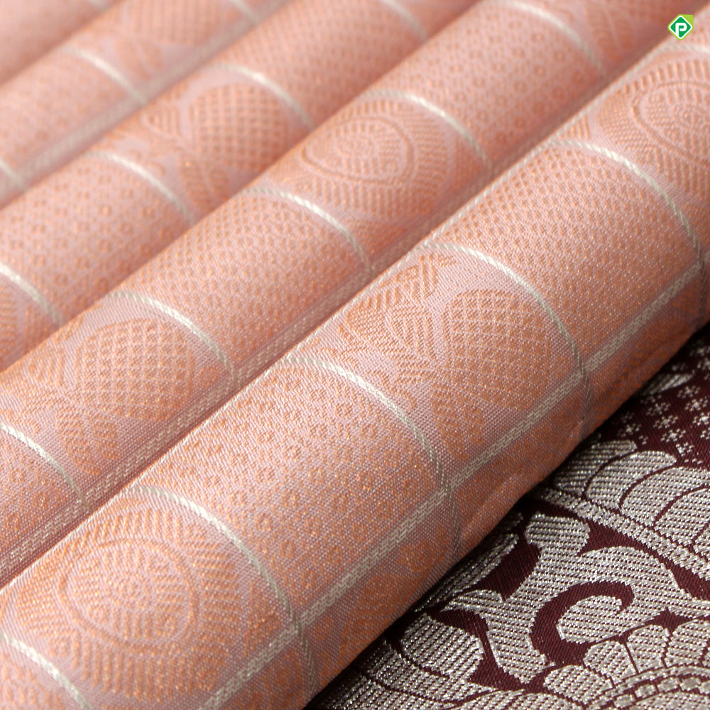 Onion Pink Chakra Motifs Grand Bridal Silks Saree