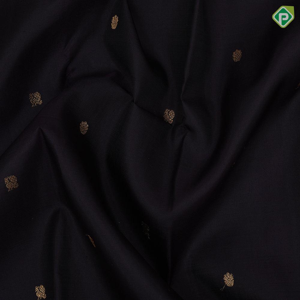 Grape brown gold zari annam rudraksham butta motifs chilly red gold zari peacock butta lines retta pett border traditional retro silk saree