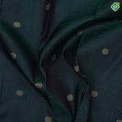 Bottle Green Gold Zari Flower Butta Design Magenta And Purple Colour Line Design Traditional Silk Saree