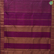Purple gold zari vairaoosi checks design self gold zari mayilkan border 9 yards madisar silk saree