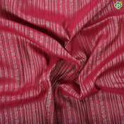 Magenta Pink silver gold Zari self designed Stripes self rettapet bavanji border trendy silk saree
