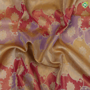 Multi color gold zari by zari tissue grand floral design rani pink gold zari rangoli floral border tissue bridal silk saree