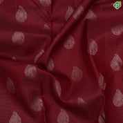 Beetroot maroon vairaoosi thilagam butta self copper zari mayilkan border traditional silk saree