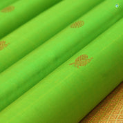 Kelly Green With Beige Colour Small Chakra And Peacock Motifs Traditional Silks Saree