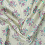 Elechi green multi color flower design Green Multi color cross border tissue trendy silk saree