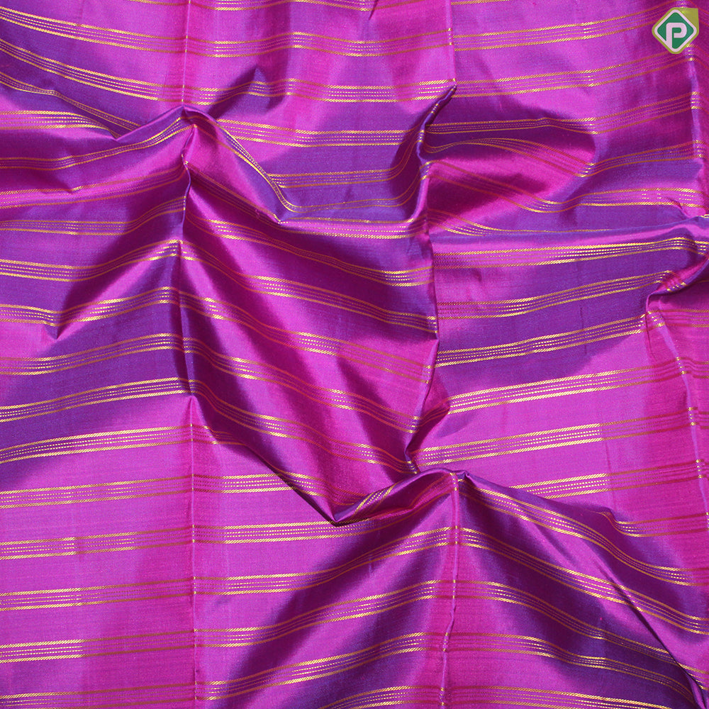 Magenta Color Gold Zari Lines With Rexsona Green Color Border Traditional Silk Saree