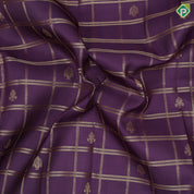 Violet gold zari window panel mid fancy butta pink gold zari fancy border Pure Mix silk saree