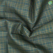 Sage green gold zari designer checks chocolate brown gold zari multi butta lines border vintage traditional silk saree