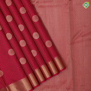 Rani Pink Gold Zari Vairaoosi Lines Chagaram Design Self Colour Mayilkan Ruthracham Border Design Traditional Silk Saree