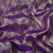 Dark lavender silver gold zari arrow line design beige silver gold zari spin weave design Trendy silk saree