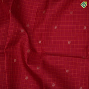 Rani red copper zari butta orange thread checks contrast orange zari vairaoosi plain border traditional silk saree