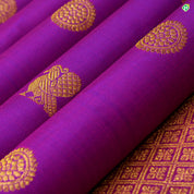 Purple Colour Peacock And Chakra Turning Border Motifs Traditional Silks Saree
