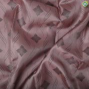 Peach elephant grey rangoli design self antique zari border trendy silk saree