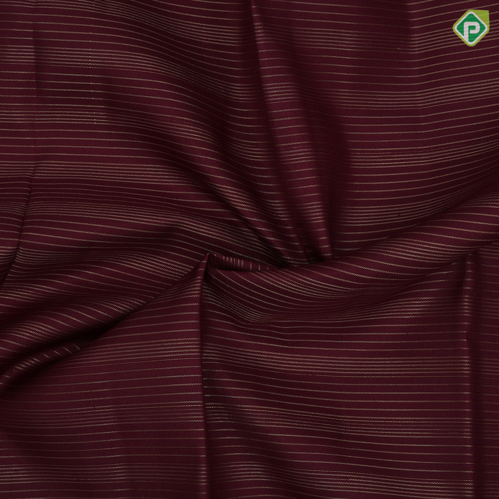 Brownish maroon gold zari vairaoosi lines design contrast milk white gold zari peacock butta border traditional vintage silk saree