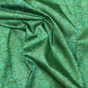 Olive Green Thread Work With Self Color Border Trendy Silk Saree