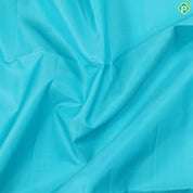 Rama Blue Full body plain weaved design and self gold zari two line border soft silk saree