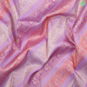 Lavender base multi color silver gold zari butta rangoli lines self mango butta border exclusive bridal silk saree