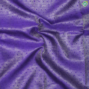 Purple Color Silver Zari With Green Color Mayilkan Design Border Traditional Silk Saree