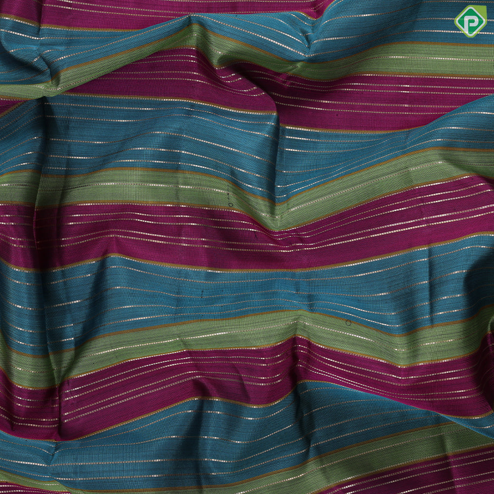 Tri color gold zari vairaoosi lines contrast luxury black gold zari double peacock arch border traditional silk saree