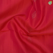 Reddish pink gold zari leaf design butta motifs beige plain border contrast rich pallu soft silk saree