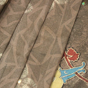 Lavender Pink Colour Small Floral Print With Mirror Work Motifs Pure Tussar Silks Saree