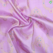 Baby Pink Gold Zari Necklace Design Deer Butta Border Exclusive Grand Bridal Silk Saree