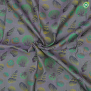 Lavender base multi color sea shells design rexona green gold zari mango butta border trendy designer silk saree