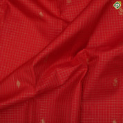 Rani red gold zari checked fancy butta self gold zari peacock butta border traditional silk saree