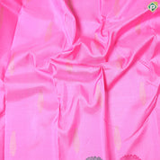 Bubblegum Pink With Gold Zari Sunflower Butta Border Trendy Designer Silk Saree