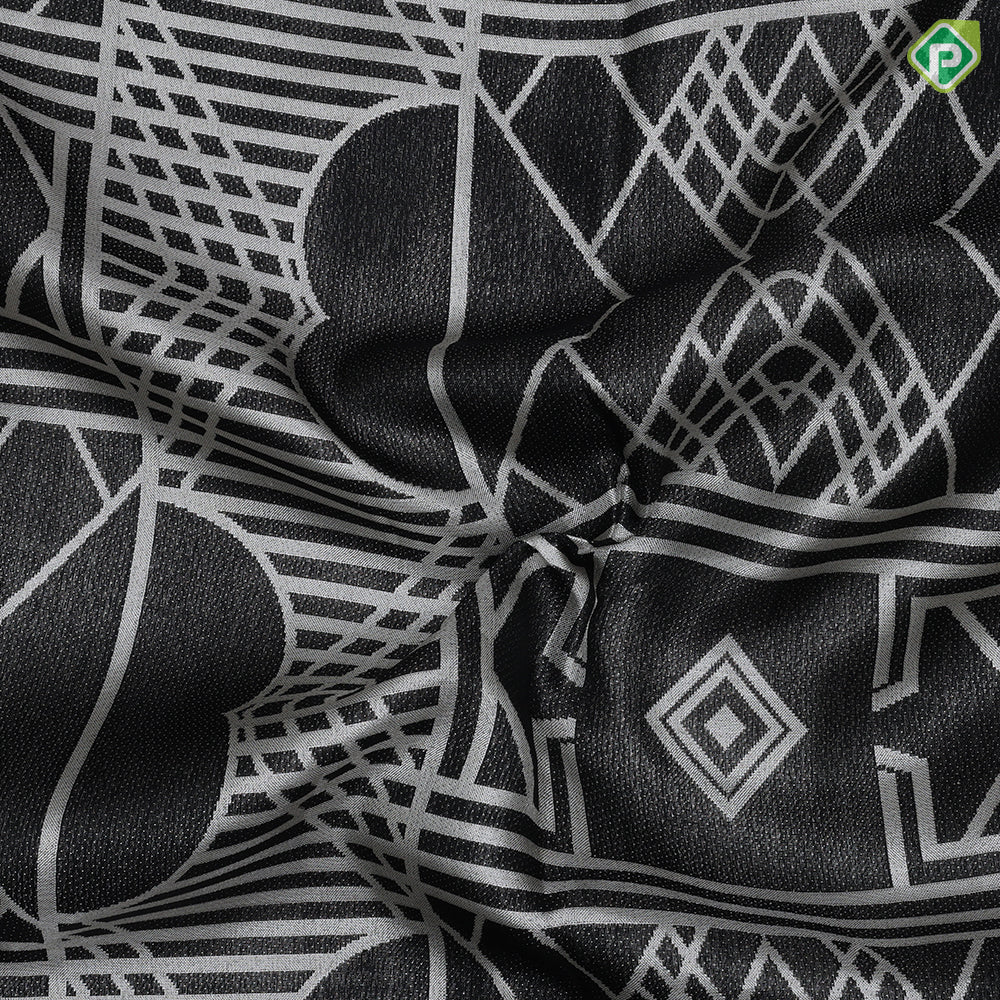 Black Colour silver Zari Brocade Design Self Colour Bavanji Border Design Luxury Black Silk Saree