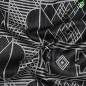 Black Colour silver Zari Brocade Design Self Colour Bavanji Border Design Luxury Black Silk Saree