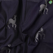 Orangish pink silver gold zari deer butta body design self zari kattam border Soft silk Saree