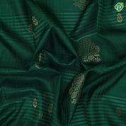 Purple blue gold zari flower bunch design contrast pallu and gold zari border soft silk saree