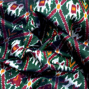 Bottle Green With Brick Red Colour All Over Ikkat Motifs ikkat Silks Saree