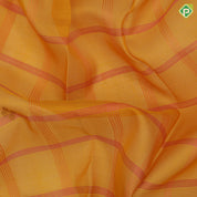 Mustard Yellow Gold Zari Lion And Flower Design Violet Mango Ruthracham Border Design Traditional Silk Saree