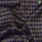 Indigo Blue gold zari peacock rudraksham full body butta self color gold zari multi design lines bridal silk saree